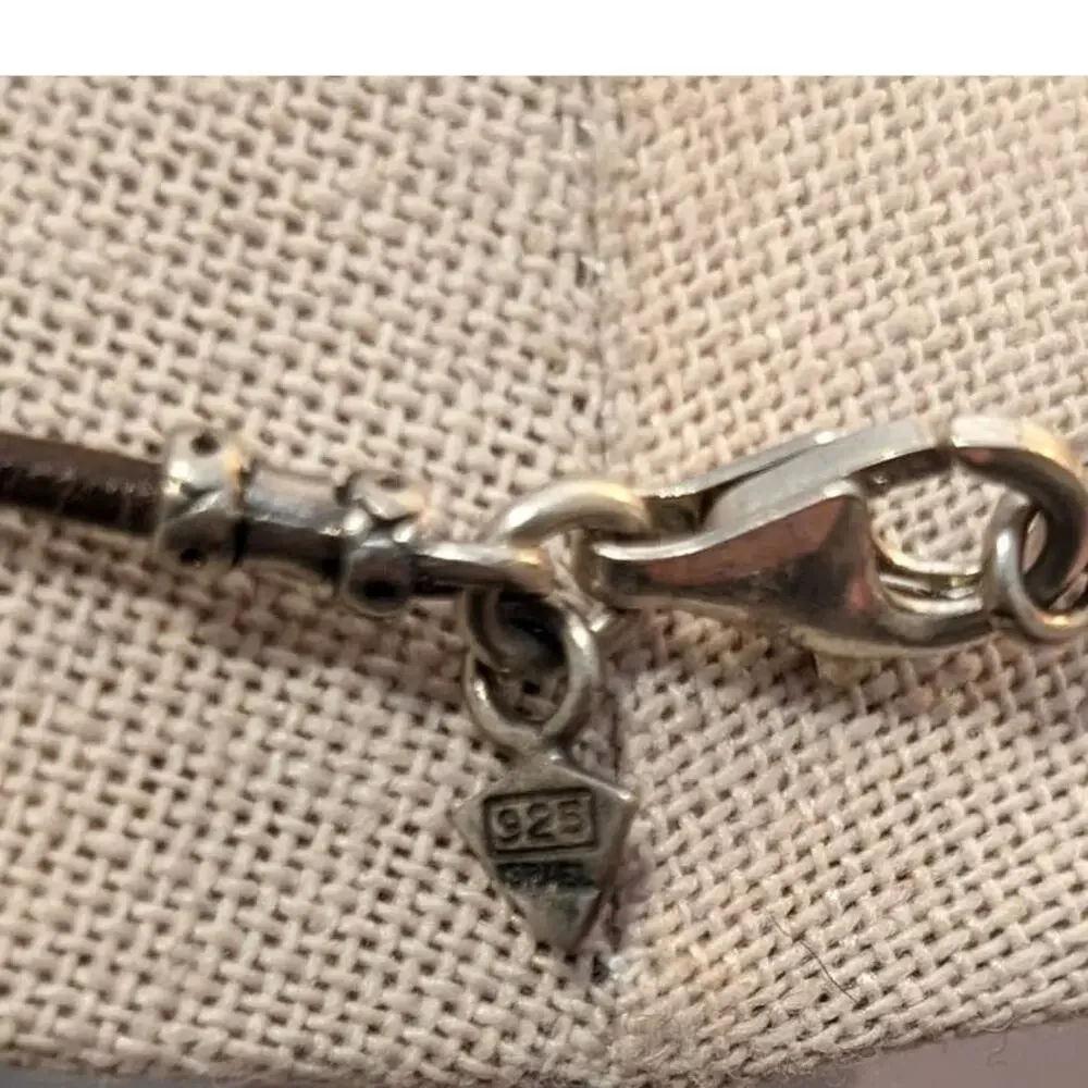 Silpada Israel 925 Sterling Silver Ball Leather Cord 30